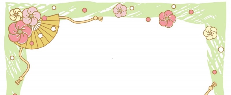お正月 梅の花のイラストデザインがオシャレな和風の手書き風 簡単に使える 飾り枠 フレーム 飾り枠 Decome