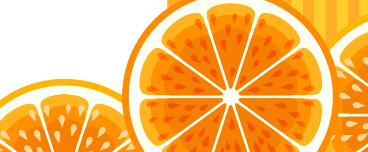 オレンジ｜かわいい｜くだもの｜フルーツ｜輪切り｜スライス｜断面｜フレーム（飾り枠）｜無料｜ダウンロード