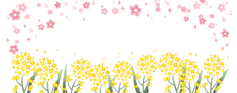 桜｜さくら｜菜の花｜アブラナ｜春｜花｜植物｜かわいい｜フレーム（飾り枠）｜無料｜ダウンロード