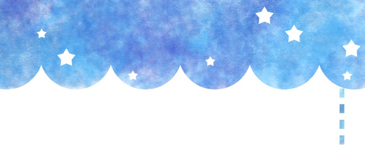 星｜夜｜かわいい｜おしゃれ｜水彩風｜青｜フレーム（飾り枠）｜無料｜ダウンロード