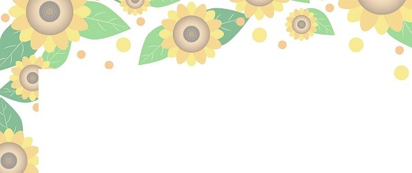 夏休み｜黄色の花｜ひまわり｜写真｜フレーム（飾り枠）｜無料｜ダウンロード