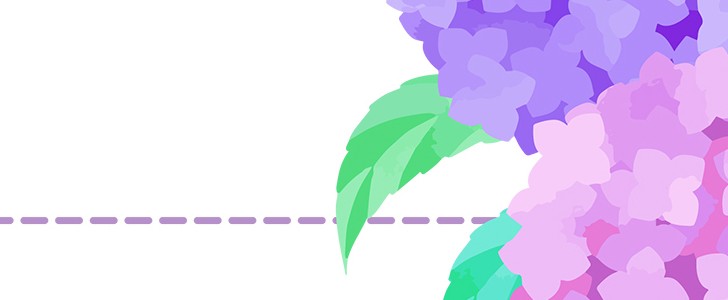 花｜あじさい｜紫陽花｜紫｜かわいい｜水彩｜フレーム（飾り枠）｜無料｜ダウンロード