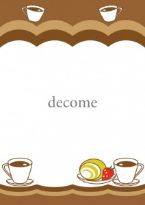 カフェをイメージ…｜フレーム（飾り枠）｜お菓子・食べ物｜無料