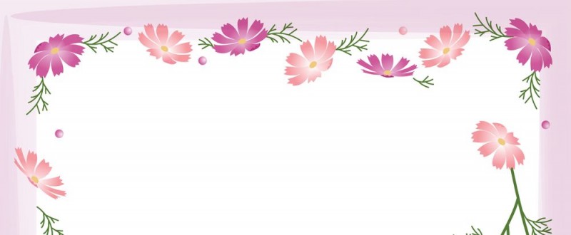 コスモスの花｜ピンク色の花｜紫色の花｜フレーム（飾り枠）｜無料｜ダウンロード