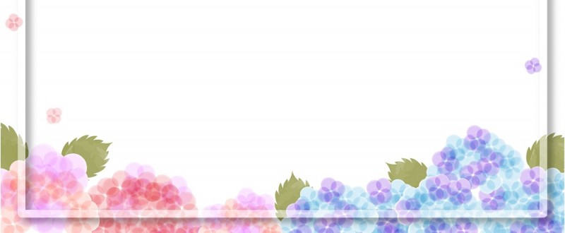 梅雨の時期におすすめ！かわいい紫陽花が綺麗な水彩画風のイラストで描かれたフレーム... フレーム（飾り枠）｜Decome