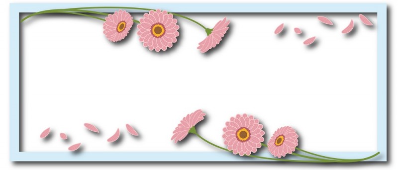 ガーベラ｜ピンク色の花｜フレーム（飾り枠）｜無料｜ダウンロード