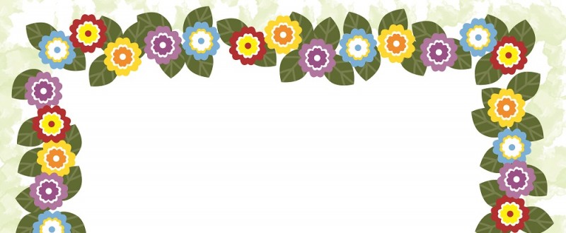 プリムラの花｜カラフルな花｜フレーム（飾り枠）｜無料｜ダウンロード