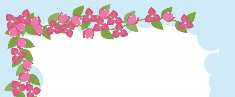 ブーゲンビリアの花｜ピンク色の花｜赤色の花｜フレーム（飾り枠）｜無料｜ダウンロード