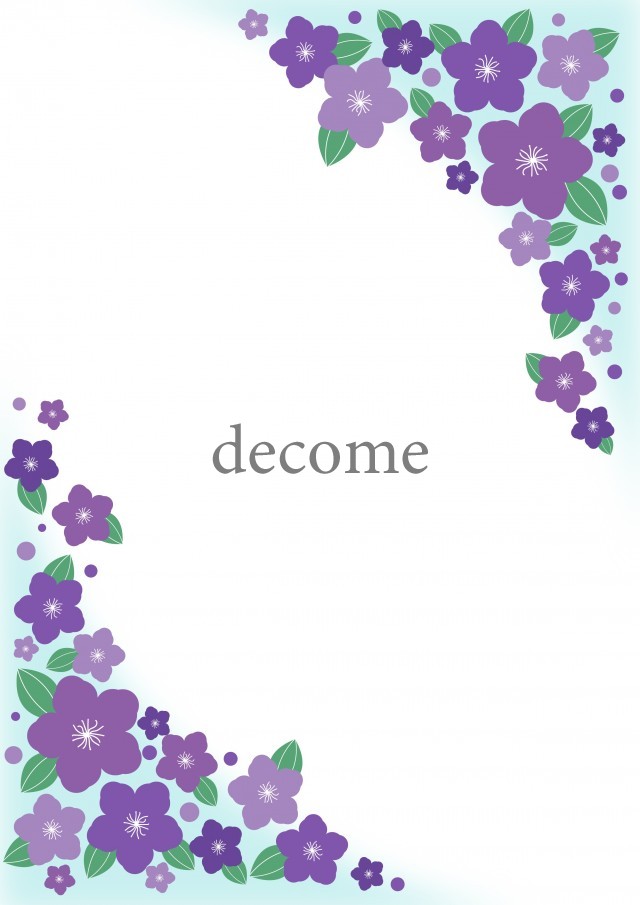 夏の花 7月から11月 に咲く野牡丹の花 紫色の無料フレームでオシャレ かわいい フレーム 飾り枠 Decome