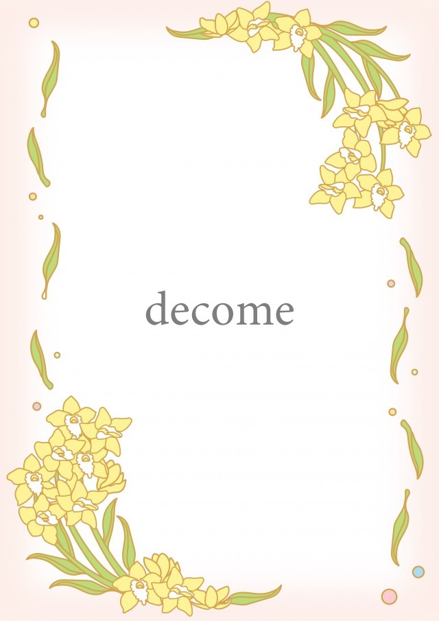 蘭の仲間 シンビジウム の花の手書き風のおしゃれなイラストデザインのフレーム素材 フレーム 飾り枠 Decome
