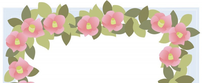 侘助の花｜ピンク色の花｜フレーム（飾り枠）｜無料｜ダウンロード