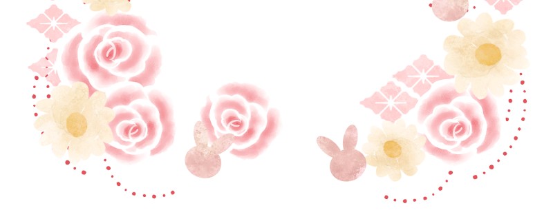 新年｜薔薇｜うさぎ｜年末年始｜和風｜和柄｜花｜フレーム（飾り枠）｜無料｜ダウンロード