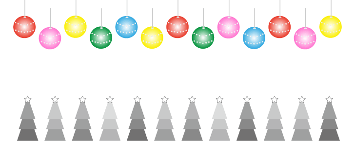 クリスマス｜クリスマスツリー｜オーナメント｜ボール｜１２月２４日｜イブ｜フレーム（飾り枠）｜無料｜ダウンロード