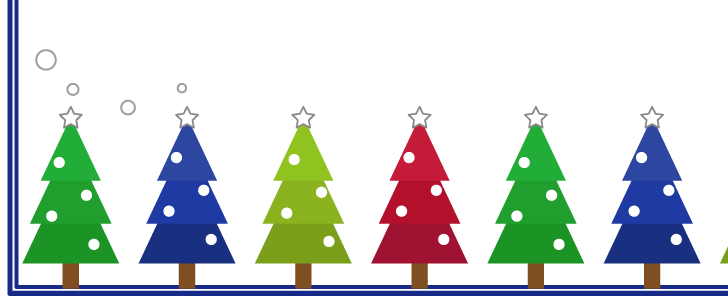 クリスマス｜クリスマスツリー｜横型｜12月｜フレーム（飾り枠）｜無料｜ダウンロード