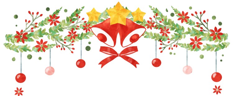 クリスマス｜クリスマスベル｜ベル｜星｜冬｜ヒイラギ｜フレーム（飾り枠）｜無料｜ダウンロード
