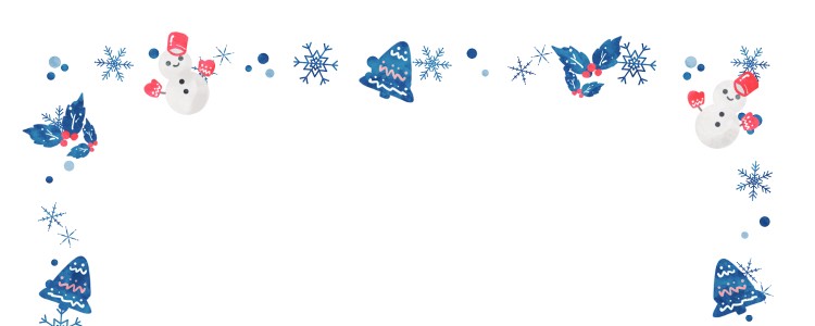 クリスマス｜雪だるま｜クリスマスツリー｜ツリー｜ヒイラギ｜冬｜フレーム（飾り枠）｜無料｜ダウンロード