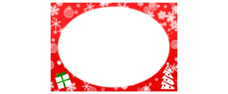 クリスマスプレゼント｜冬｜クリスマスツリー｜雪の結晶｜フレーム（飾り枠）｜無料｜ダウンロード