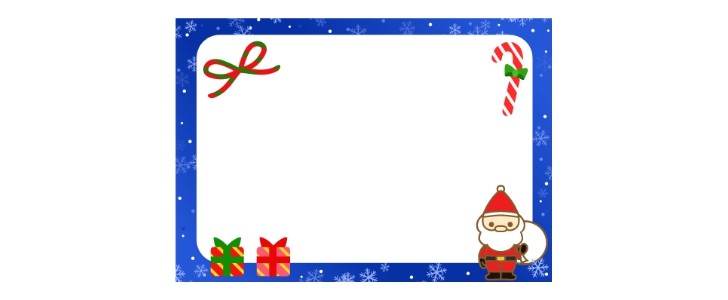 サンタクロース｜ステッキ｜写真｜クリスマス｜プレゼント｜フレーム（飾り枠）｜無料｜ダウンロード