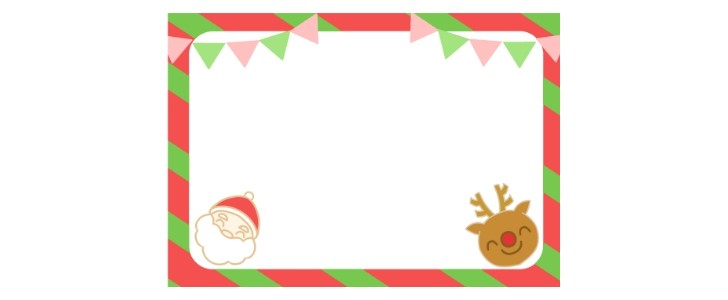サンタクロース｜クリスマスカード｜クリスマス｜トナカイ｜フレーム（飾り枠）｜無料｜ダウンロード