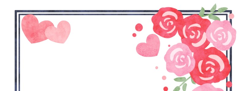 バレンタイン｜ハート｜バレンタインデー｜薔薇｜花｜かわいい｜フレーム（飾り枠）｜無料｜ダウンロード